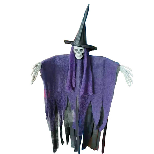 Halloween Hängande Spöke med Lysande Ögon och Skrik Ljud Spökat purple