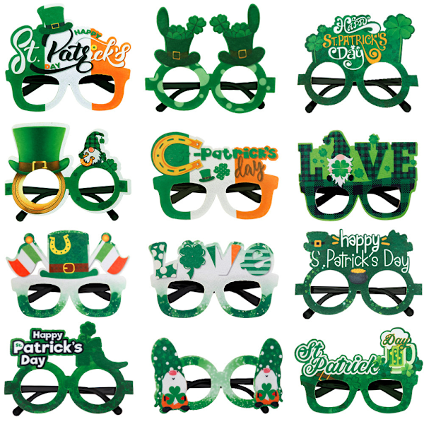 Patrick's Day-glasögon Irländsk Shamrock Leprechaun Glasögon Favorit A