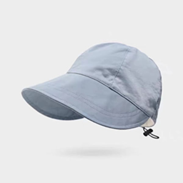 Solhatt för kvinnor, UV-skydd för utomhusbruk, bredbrättad solhatt med hästsvansöppning, strandhattvisir för golf, trädgårdsarbete, pool, resor Turquoise