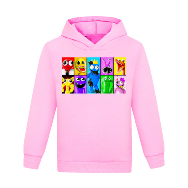 Barn Pojkar Flickor Rainbow Friend Hoodie Sweatshirt Pullover Jumper pink 130cm