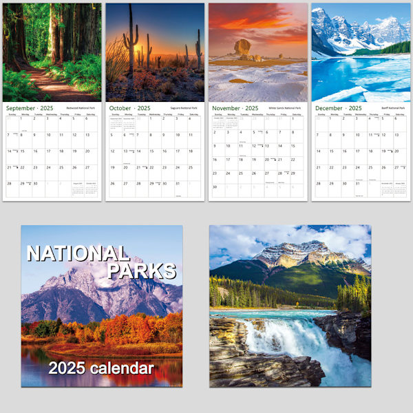 2025 National Park Kalender 12 Månader med Vackra Landskapsbilder