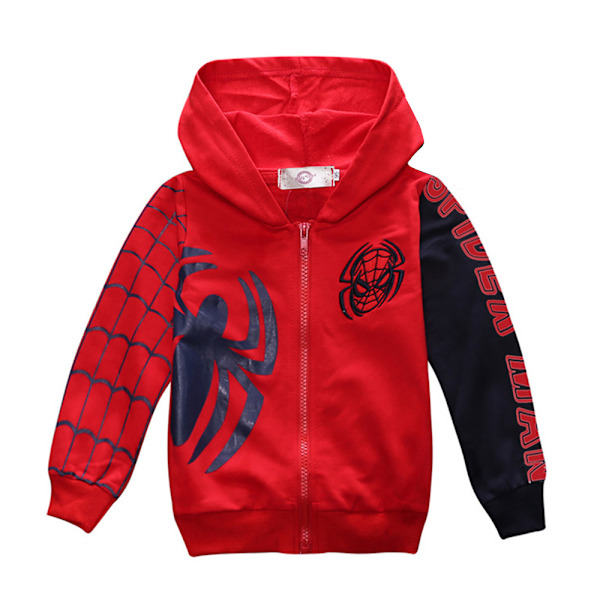 Spider-Man 3D-tryckt Barn Zipjacka Långärmad Julgåva red 120cm