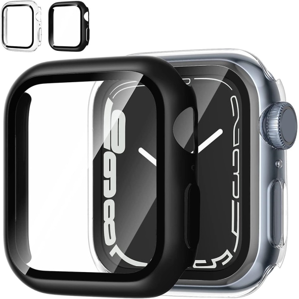 1 st Apple Watch Series 7 41/45mm case med skärmskydd Black 41mm