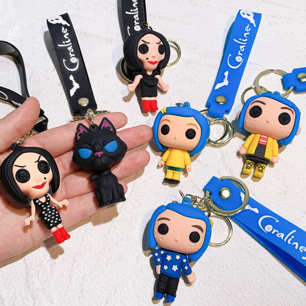 Coraline och den hemliga dörren Coraline Nyckelring Cartoon Figur Nyckelring Fans Presenter A