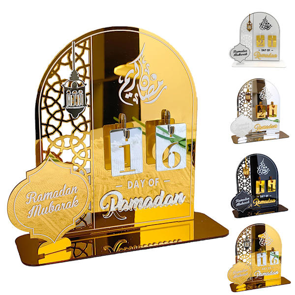 2024 Eid Ramadan Mubarak Advent -joulukalenteri koristeet kotiin Silver