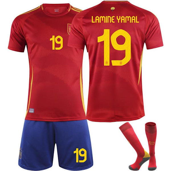2024 Spanska EM Barn Fotbollströja Set Nr. 19 Yamal Fotbollsträningsuniform 26