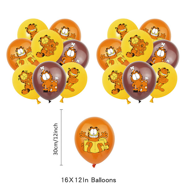 Garfield pojkar flickor barn födelsedagsfest tillbehör ballonger banderoll tårta topper fest dekoration set