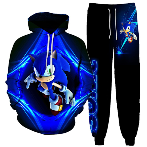 Sonic Hedgehog Børne Hættetrøje+Bukser Træningsdragt Sports Julegave 150cm