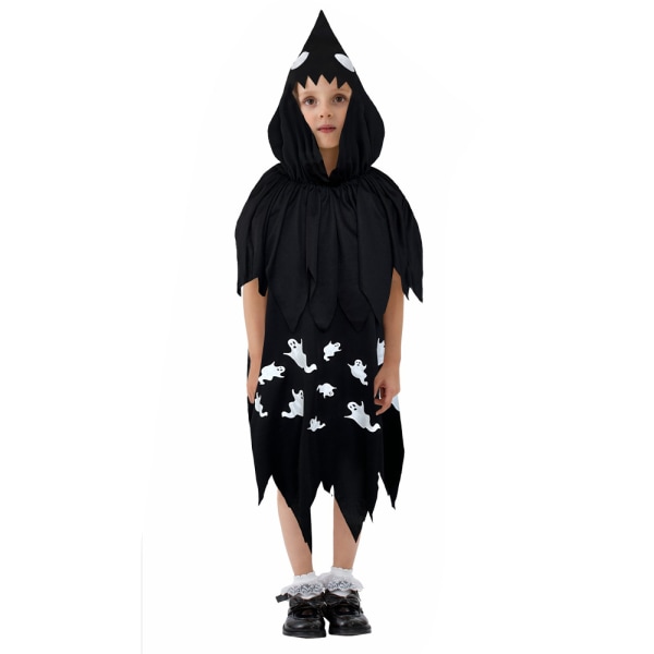 Child Ghost Costume Cosplay Kostym Halloween Carnival Dress black XL