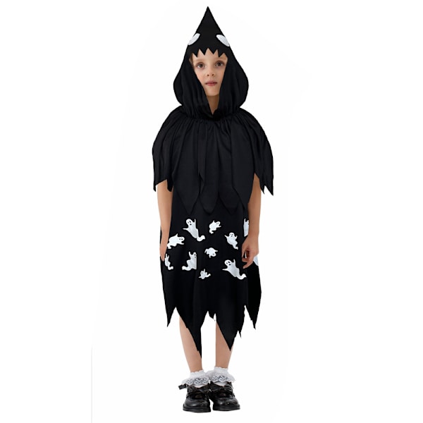 Lapsen aaveasu Cosplay-asu Halloween-karnevaalimekko black L
