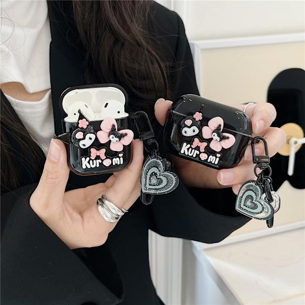 Kuromi Cartoon Airpods-fodral för AirPods 1/2 3 Pro, Stötskyddande 3rd generation