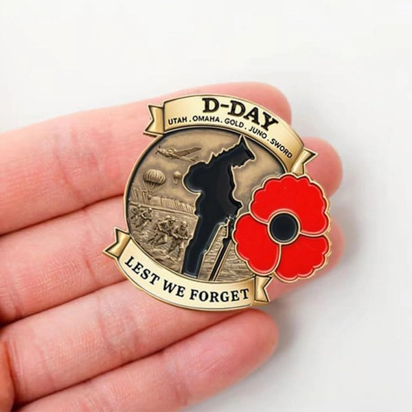 Mindebadge til 80-årsdagen for D-dag Memorial Veteran Pins Mænd