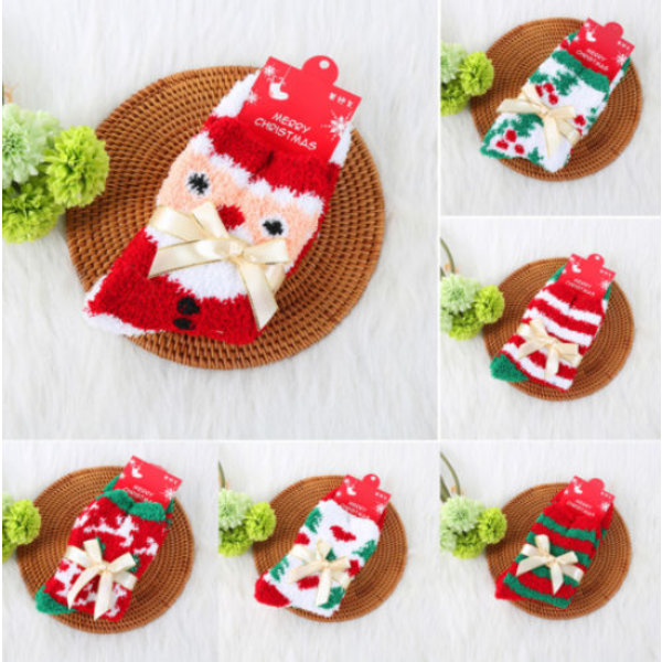 2/4/6 stk. Jule 6 Farger Dekorer Mote Tegneseriesokker Christmas tree A 4PCS