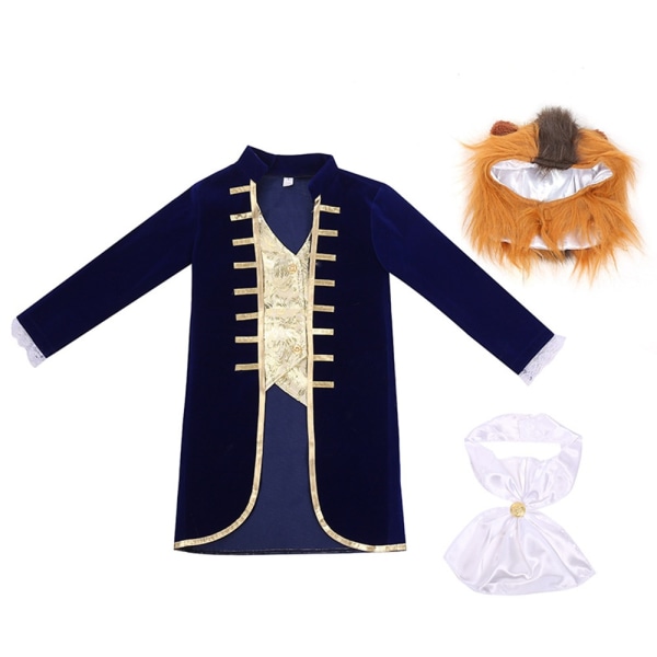Halloween Barn Pojkar Skönhet och Odjur Kostym Cosplay Fancy Dress Up Party Outfit XS
