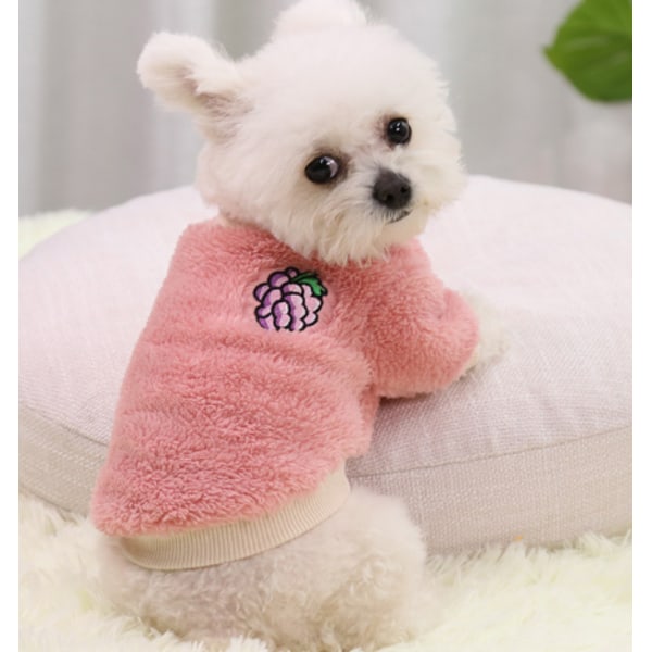 Fleece Kläder för Hundar och Katter - Söta Varma Jumper Tröja Jacka pink M