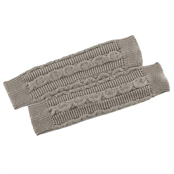 Dame Tommelfingerhul Strikkede Fingerløse Handsker Varmere Vanter Gave Light Grey
