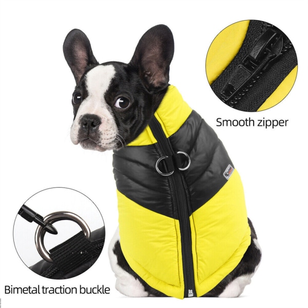 Vattentät, varma hundkläder, skyddsjacka för vinterhusdjur yellow 4XL
