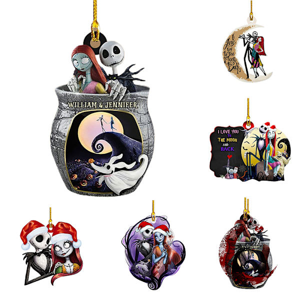 The Nightmare Before Christmas Jack & Sally Hängande Julgranspynt B
