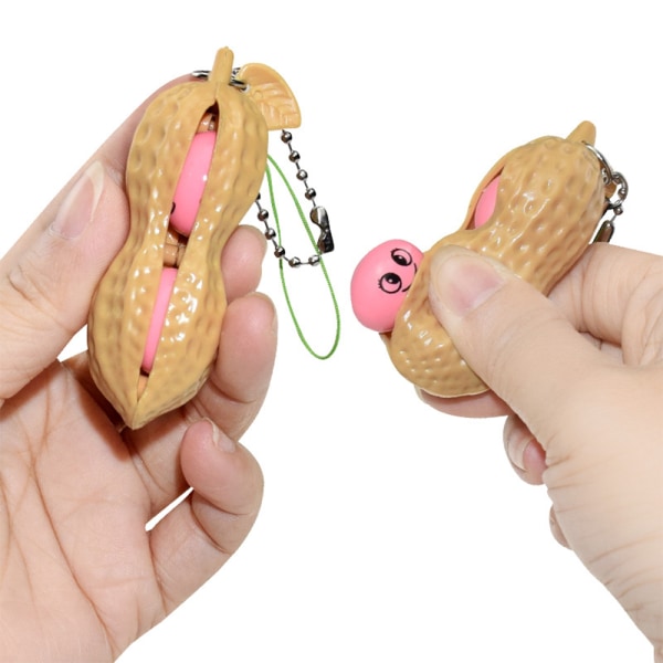 Pop It Fidget Toy Stressboll Peanut Sensory Toy Squeeze Keychain