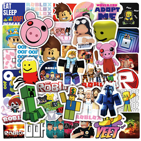 50 stk. Roblox Graffiti-klistremerker Dekorasjoner Trillekoffert Notebook Kopp-klistremerker Spill 50PCS