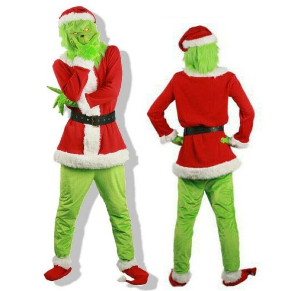 The Grinch Mask Cosplay Cosplay How the Grinch Stole Christmas Costume + Mask 3XL