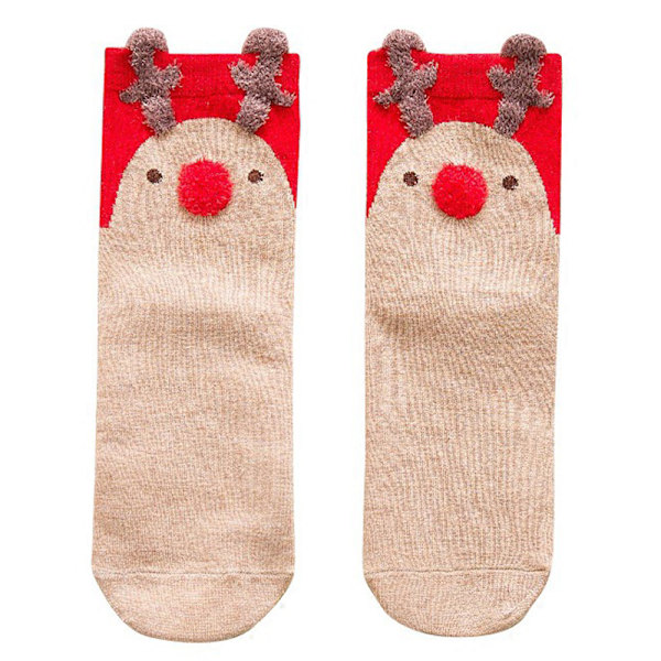2/4/6/8 par julstrumpor i 4 färger, dekorativa, trendiga tecknade motiv fox 2PCS