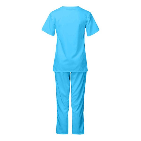 Sjukhuskläder för kvinnor, läkare, sjuksköterska, arbetskläder, långbyxor sky blue 2XL