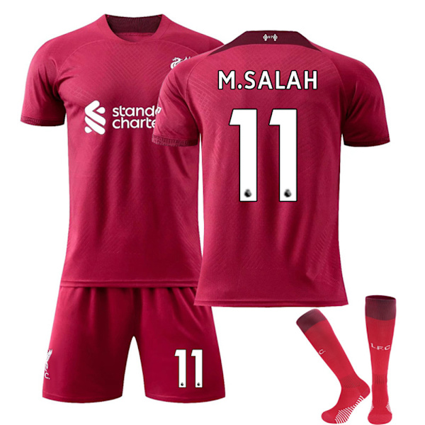 Mane #10 M.Salah #11 Tröja Fotboll Sportkläder VM-Set Röd 22/23 Hemma Fotbollsträningsset för Barn Pojkar Träningsoverall Set Tröjor Sommar #11 26