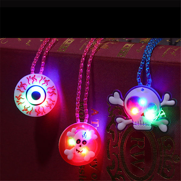 12 stk. Halloween LED Glødende Halskæde Vedhæng Lang Lysende 12PCS