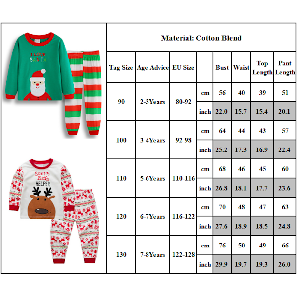 Barnens Julpyjamas för Pojkar och Flickor - Julklappar A