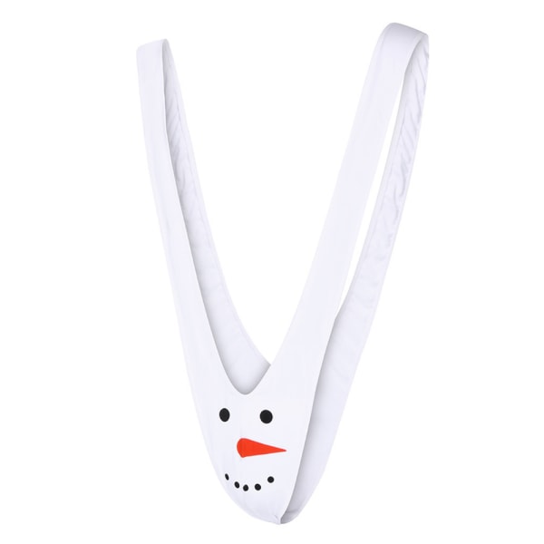 Rolig Jultomte Reindeer Tanga G-String Kalsonger Jul Cosplay Underkläder för Män White