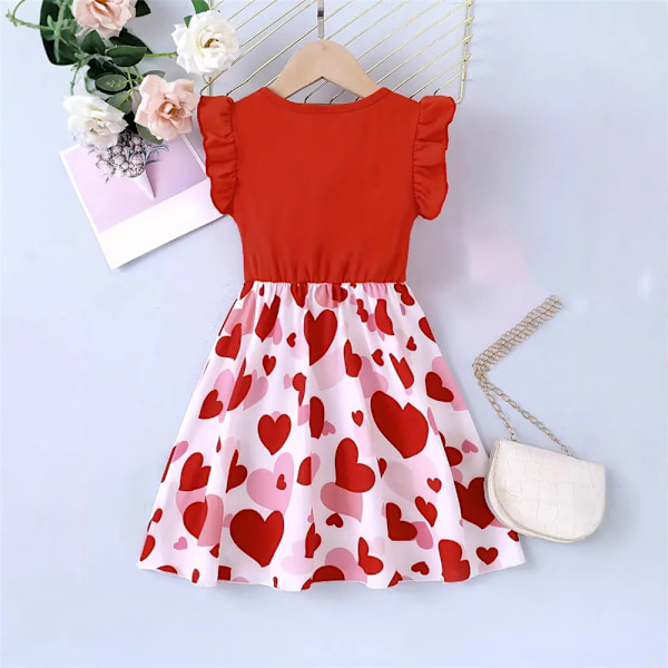 Flickor Barn Prinsessa Ärmlös Blommig Tank Klänning Barn Sommar Semester Fest Sommarklänning Red 100cm