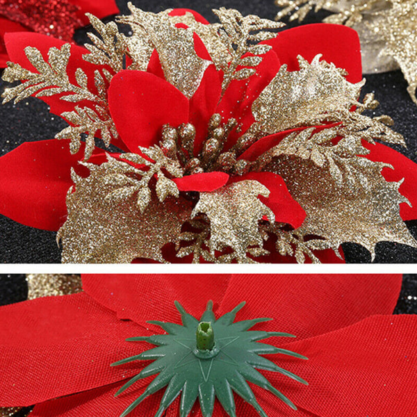 10 st julblommor för hängande juldekoration C