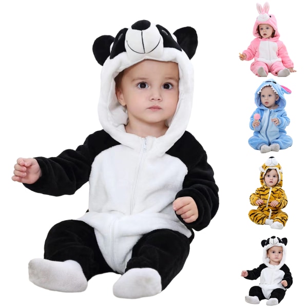 Baby Animal Hooded Romper Jumpsuit Bodysuit Kläder Vinterkläder D 80cm