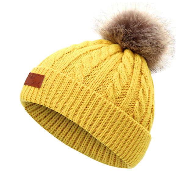 Höst-Vinter Päls Pompom Barnhatt Grey 40-50cm