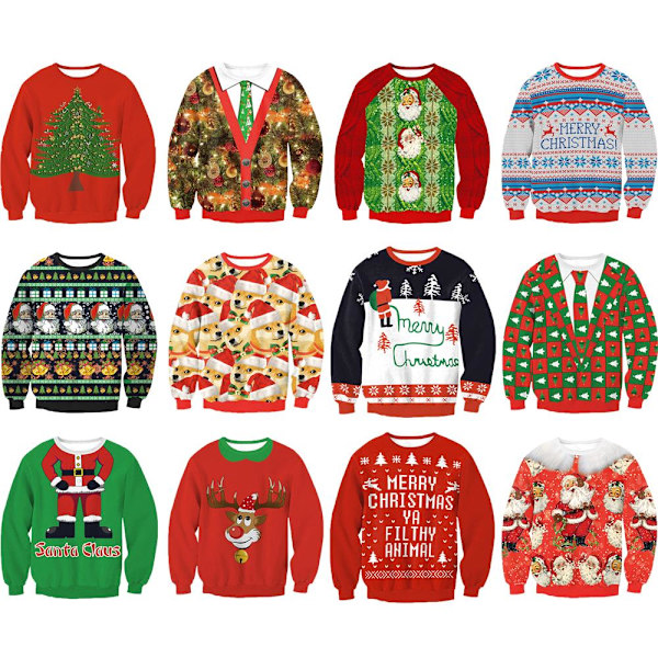 Unisex Jultröja för Dam och Herr - Fult & Snyggt - Festkläder D XL