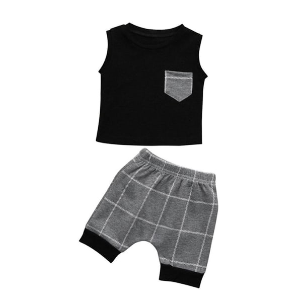 Nyfödda Barn Baby Pojkar Linne Rutigt Shorts 2PCS Outfits Set 100cm 5e6f |  100cm | Fyndiq