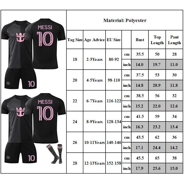 Fotbollströja Barn 25/26 Miami Bortatröja Fotboll #10 MESSi Tröjor Fotbollslagströjor 24