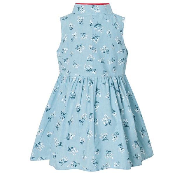 Qipao Cheongsam-klänning för flickor, sommarklänning för små flickor med rutigt och blommigt mönster, vardagsklänning för små flickor Blue 110cm
