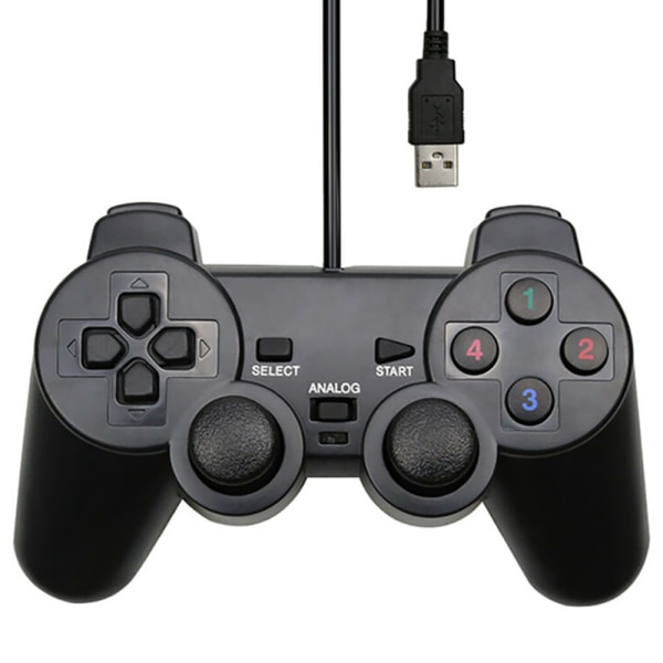 1X USB kabelansluten spelkontroll Gamepad Joypad Joystick Turbo för PC Windows 10