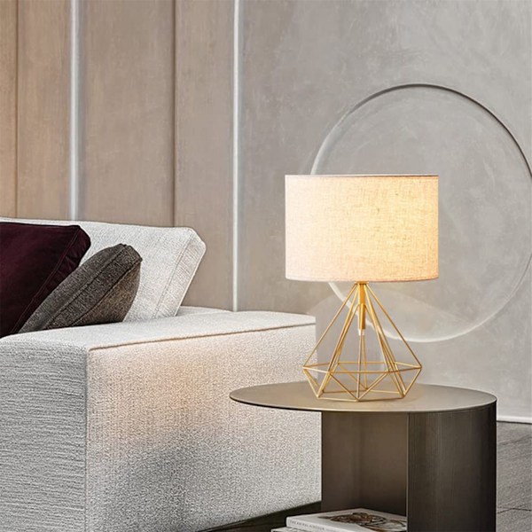 Bordlampe med kabelbryter - Dekorasjon for stue - soverom, vinduskarm, metall