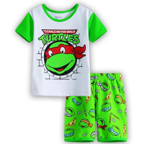 Ninja Turtles Pyjamas för Barn (Pojkar & Flickor) - Kortärmad T-shirt & Shorts Set, Ålder 4-7 År, Sommar #4 120cm