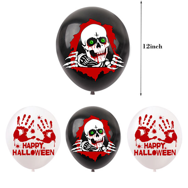 38 kpl Halloween-ilmapallosetti juhliin bannerilla ja kakun koristeilla