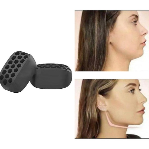 Jaw Line Training Device Ball Silikon Face Massager Exerciser black