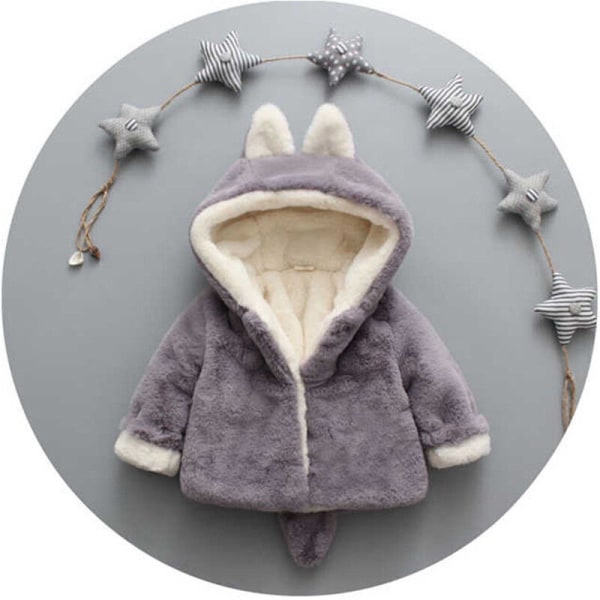 Toddler Baby Barn Pojkar Flickor Huvkappor Huvjackor Casual Toppar för 1-9 år Grey 100cm