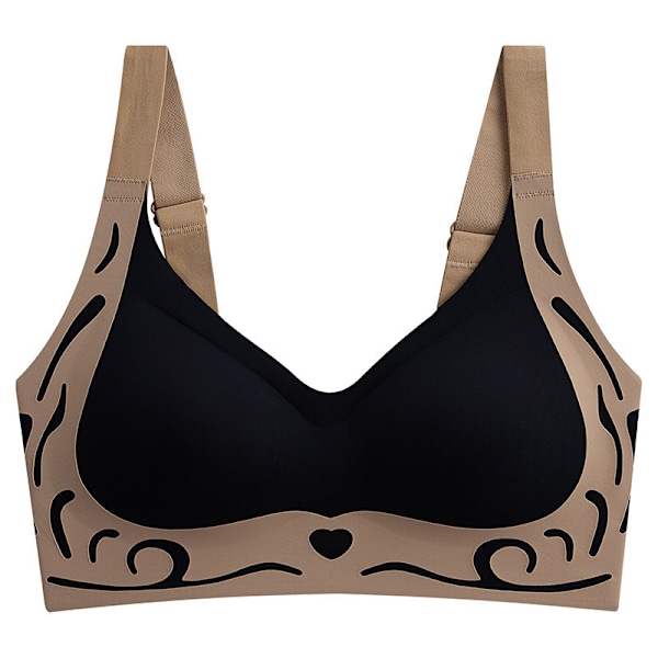 Bekväm BH för kvinnor, utan bygel, rörelsefri, sömlös, samlande, justerbar, yoga, sömn, stor BH Black XL
