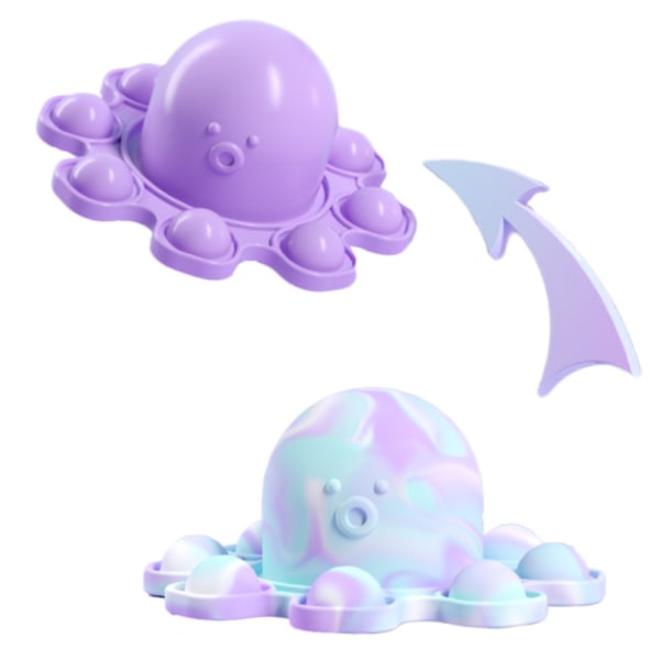 Pop It Flip Vändbar bläckfisk Fidget Toy Sensoriska Verktyg Barn purple