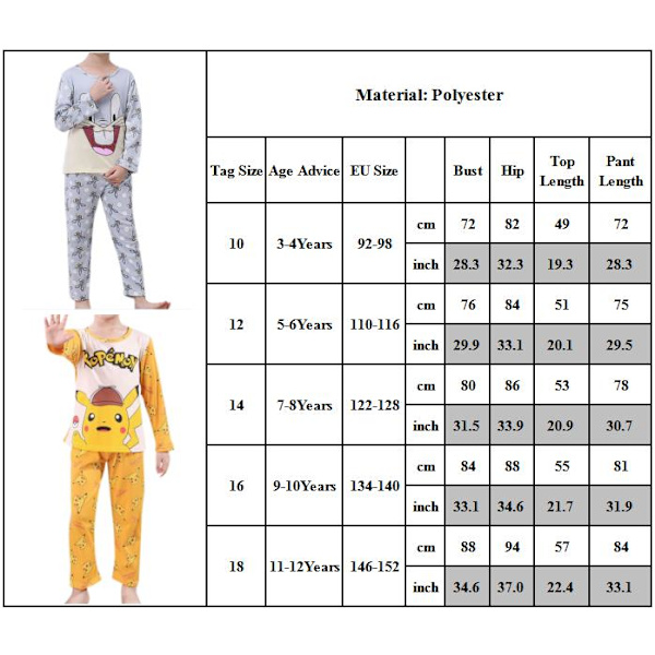 Barnens avslappnade bekväma långärmade hemmaplagg pyjamas med tecknade motiv SpongeBob 146-152cm