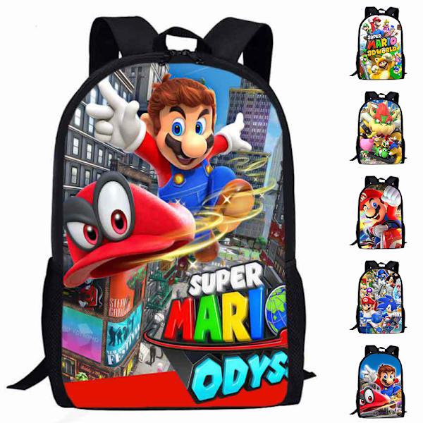 Barn Pojkar Flickor Super Mario Ryggsäck Skola Väska Casual Bokväska Resa Ryggsäck Födelsedag Julgåvor #3