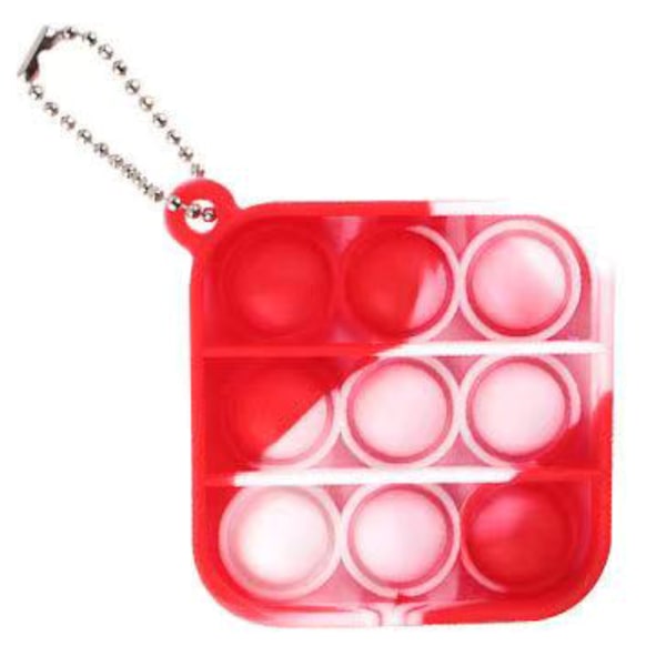 Baby Simple Dimple Sensory Toys Fidget Toys Nyckelring Nya presenter Square - Red&Wihte